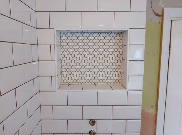 Hexagon mosaic niche — Framed in white metro
