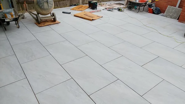 Finished terrace — Grouted, washed down, jointed